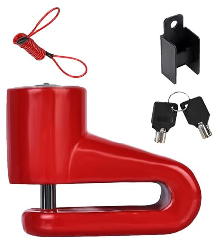 Monopattini elettrici Blocco di Sicurezza,Blocco Antifurto per Freno a Disco,Monopattini elettrici Blocco di Sicurezza,Scooter Elettrico Blocco Freno a Disco,Blocca Disco per Scooter Rosso