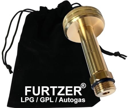 Furtzer LPG GPL Autogas Tankadapter M22 (1 3/4' X W21.8) DISH lang Adapter mit Stoffbeutel