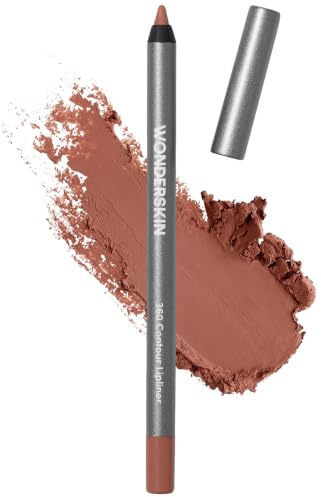 Wonderskin Lipliner Pencil - 360 Contour Lipliner, Long Lasting, Sharpenable, Waterproof and Transfer-Proof Brown Lip Liner Pencil (Saddle)
