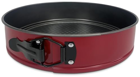TIENDA EURASIA – Molde Desmontable, Antiadherente, Color Burdeos, Distintos Tamaños, Redondo, Acero Inoxidable, para preparar Tartas, Bizcochos y Pasteles (26 cm)