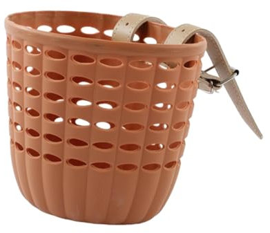 Ronyme Vorderer Lenker, Kinder-Fahrradkorb, Dekoration, klein, multifunktional, 17,5 cm x 13 cm x 15 cm, Lenkerkorb-Zubehör für Kinder, braun