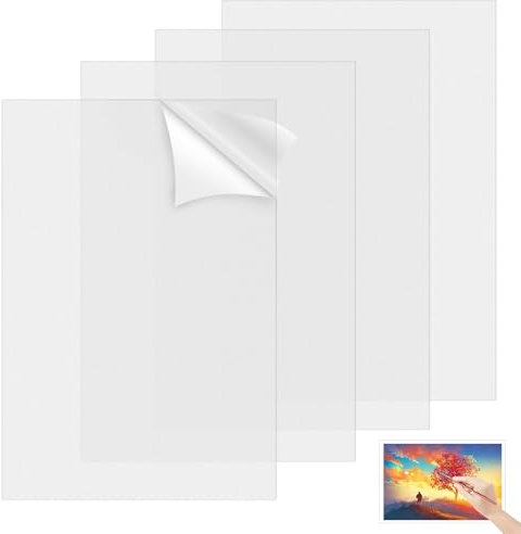 4 Pezzi Lastre Acriliche Trasparenti, 20x30cm Foglio Acrilico 2mm, Fogli Acrilici Trasparente, Pannello Acrilica Trasparente, Lastre Metacrilato Trasparente, per Disegno, DIY, Cornice per Foto