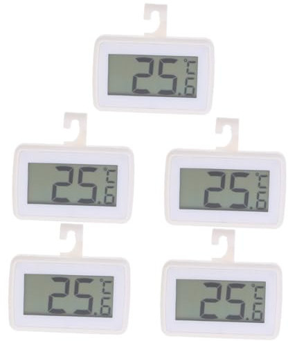 Garneck 5pcs Indoor Outdoor Thermometer Refrigerator Thermometer Digital Temperature Precision Gauge Space-saving