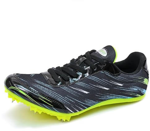sekiueo Zapatillas De Atletismo para Hombre Mujer Niño Y Niña Zapatillas Profesionales para Correr 7 Clavos,Negro,39 EU