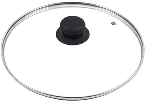 Gigzo Land Universal Cooking Pan Lid Cover – 26 cm Transparent Glass Lid with Knob Handle – Replacement Saucepan & Frying Pan Cover with Tempered Glass - Kitchen Cookware Accessory for Pots, Skillets