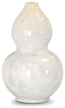 STORY&SUNS Handmade Crystalline Glaze Ceramic Vase Double-Gourd Porcelain Vase Decorative Bud Vase for Tabletop, Mantel & Shelves