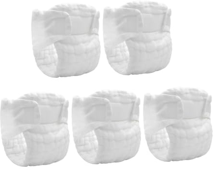 Pannolini Riutilizzabili Ragazzo Ragazza 5 Pezzi in Cotone Bianco | Lavabili e Traspiranti, per 7, 5-12, 5kg, Formato Compatto per Uso Quotidiano