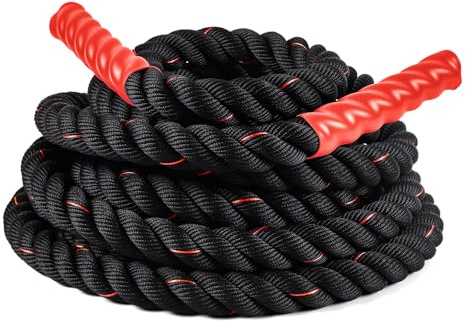 Ultrasport Battle Rope, lunghezza corda 12 metri, diametro 3,8 cm, fune da allenamento di alta qualità per resistenza alla forza e sviluppo muscolare, corda da allenamento per un efficace allenamento