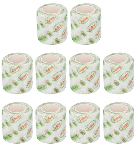 10 Stück Selbstklebende Bandage, kohäsive Bandage aus Polyestervlies, regenfeste, atmungsaktive, elastische Sportbandage für Haustiere, reißbares Design mit hoher Elastizität für (5cm)