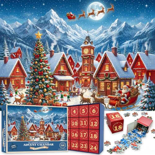 Advent Calendar 2026 Jigsaw Puzzles 70 x 50 cm 1008 Pieces for Adults Kids Christmas Gift for Boys Girls