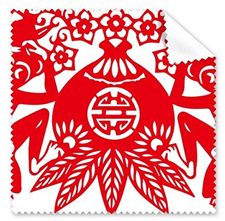 China Chinesisches Sternzeichen Affe Pfirsich Papercut Traditionelle Kultur Kunst Fenster Blumen Brille Reinigungstuch Reinigungstuch Handy-Display von 5 x