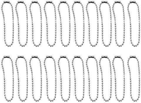 UOOOM 20 Stück Perlenketten-Verbinder Verschluss Hängekette mit Verbindern Schlüsselanhänger Metall Anhänger Tags (Silber)