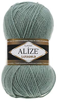 Alize Lanagold Strickwolle - 5 x 100g, 49% Wolle, 500 Gramm, Einfarbig, Türkische Wolle (386)