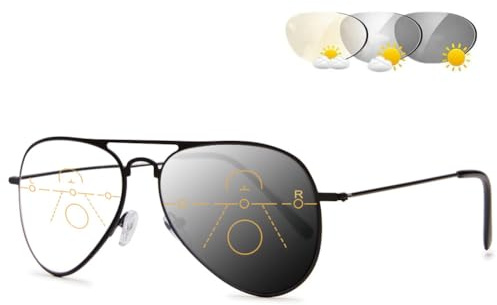 VEVESMUNDO Herren Lesebrille Sonnenlesebrille Metall Sonnenschutz Sonnenbrille Getönt Lesehilfe mit Etui