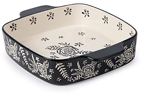 Wisenvoy Baking Dish Ceramic Brownie Pan 9x9 Baking Pan Casserole Dish Lasagna Pan Square Rose Bakeware Sets