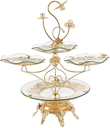 zaizai Présentoir À Cupcakes Cristal Verre À Plusieurs Niveaux Gâteau De Service Support De Support De Plat De Style Européen Collations Fruits Dessert Stand Fête De Luxe