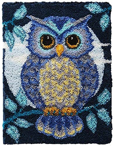 SKTWOE Strickteppich für Erwachsene, Kinder, Anfänger, handgefertigt, Eule, Basteln, Stickteppich, Heimdekoration, Handwerk, Geschenk, 52 cm x 38 cm