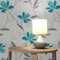 TADESSI 2154 Florentin M1 Papier peint Motif fleurs Bleu/Gris, Décorations Murales