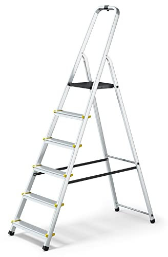 MOWA Escabeau Professionnel en Aluminium 6 marches