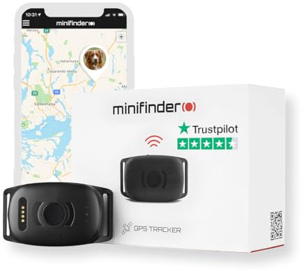 MiniFinder Atto Pro – GPS-Tracker für Hunde und Katzen mit App für Android & iOS – Wasserdichtes Mini-Ortungsgerät mit Live-Tracking, Sicherheitsfunktionen & Langer Akkulaufzeit bis zu 100 Stunden