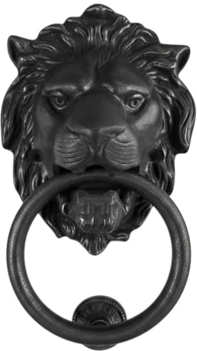Anatolica Lions Head Door Knocker,7.1 inches,Solid Brass,Regency Period(Black Oxide)