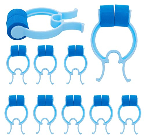 Thinp 10 Pieces Nose Stop Clips, Nose Bleed Stopper Swimming Nose Clip for Adult and Kids Nasal Nose Stopper Clips Plastic Foam Nose Clips for Emergency Accident or Bad Smells(Blue)