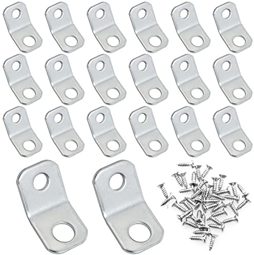 ITROLLE 20PCS 135 Degree Corner Brackets Zinc Electro-Plate Finish Iron Sheet Corner Joint Shelf Brackets Furniture Hardware with Screws Corner Braces