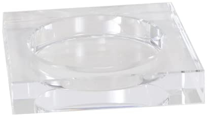Crystal Candle Dish — by Alice Lane Home Collection — Size Large — Smooth, Round Cutout is The Perfect Size for Your Favorite Candle or Diffuser — Clear K9 Crystal Design