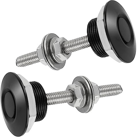 Ouligay 2Pcs Quick Release Latch Universal Aluminum Vehicle Hood Pins Release Push Button Bumper Quick Release Lock Latch Bumper Push Button Bonnet Quick Latch Hood Pins License Plate Lock Clip