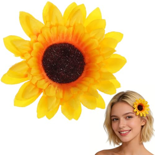 Beavorty Sonnenblumen Haarclip Damen Haarschmuck Sommer Strand Haarnadel Accessoire Für Party Fotoshooting 10X10X0.8Cm
