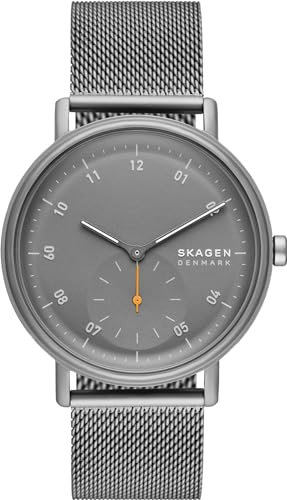 Skagen Herrenuhr Kuppel quarz/3 Zeiger Uhrwerk 44mm Gehäusegröße mit einem Edelstahlarmband SKW6891
