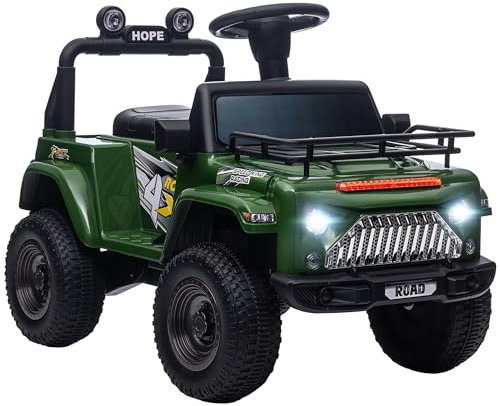 HOMCOM Quad Buggy Voiture 4x4 électrique pour Enfant 6 V avec Coffre Vitesse 3 km/h phares klaxon Musique 3-5 Ans Vert