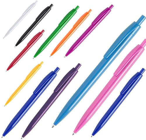 noTrash2003 100 Kugelschreiber Druckkugelschreiber Kulis Ballpen Schreibegräte blauschreibend als gemischtes Set aus 12 Farben vorsortiert immer mindestens 6 Farben