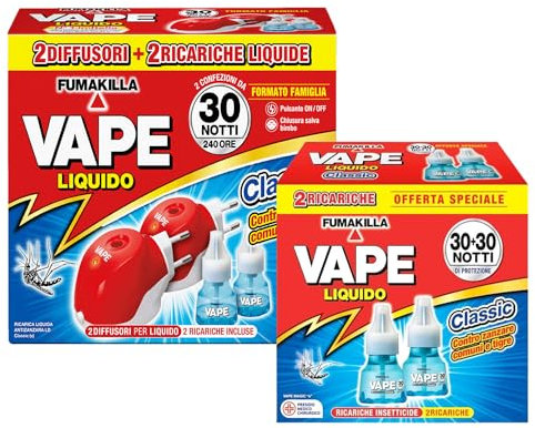 Vape Zanzare Diffusore Elettrico Con Ricarica Liquida Nuova Versione (Classic)