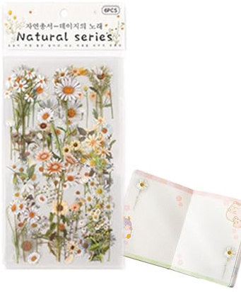 Transparent Flower Stickers, Vintage Flower Stickers,Scrapbookdekaler Dekorativa retrodekaler | PET blommiga klistermärken, vattentäta växt- och blomklistermärken för klippbok, bärbar