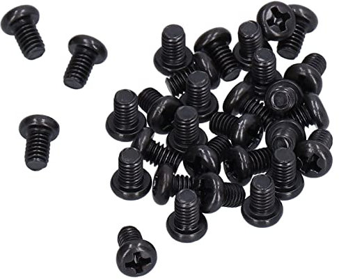 50 Stück Stahl-Flachkopf-Maschinenschrauben DIN 7985 mit Schwarz Verzinkten Bolzen – Vollgewinde-Design und Robuste Qualität (M4*6)