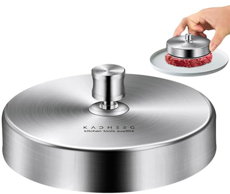 Mimoqk Hamburger-Patty-Presse-Maker,Hamburger-Maker-Presse, Burger-Patty-Maker aus Edelstahl, Verstellbarer, rostfreier Hamburger-Maker für Rindfleisch-Patty, Garnelen-Patty, Einzelküchengeräte