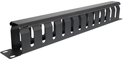 ARTIBETTER Adjustable Metal Horizontal Cable Management Rack 12 Slot Wire Organizer for Office and Server Room Mounting Screws Sturdy Metal Design
