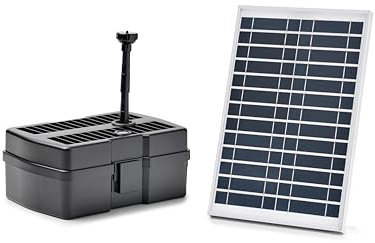 Pontec 95593 PondoRell 1500 UVC Solar - Filtro subacqueo con energia solare, per laghetti fino a 1500 litri (senza pesci), incluso chiarificatore UVC