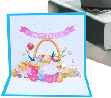 Påskkort, påskkort, 3D-hälsningskort, påskkort, semesterkort, Happy Spring-souvenirer, kuvert ingår, tillbehör för semesterfirande