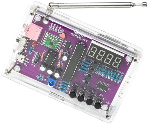 Funkbausatz 1 Satz aus Acryl und Edelstahl für Löten, Selbstgemacht, Mint | Anfängertauglich, Lernprojekt für Elektronikneulinge, mit Werkzeugen und Zubehör, für Übung