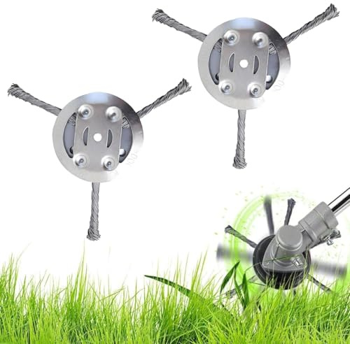 Haplos 2 Stück 5mm Bohrung Upgrade Unkrautbürste Für Akku Rasentrimmer | 5mm Bohrung Kopf Aus Stahldraht, Wildkrautbürste Für Motorsense, Drahtbürste Mit Kegelform Grasschneidekopf Profi