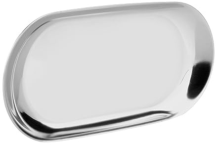 ZJchao Plateau à Bizarrerie, Plateau argenté Cosmetics Bijoux Plaque de Gâteau de Style Nordique de Rangement en Acier Inoxydable Petit Plateaux pour les Bureaux de Bureau (Petit)