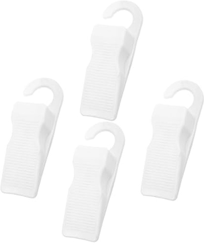 DIKACA 4 Topes de Puerta de Pvc Blanco con Gancho Colgante, Instalación sin Perforaciones y Resistente a Deformaciones para Seguridad en Hogar y Oficina
