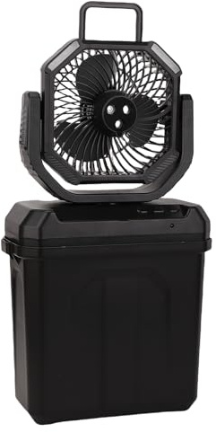 FTVOGUE Ventilador de Nebulización Portátil con Cubo, Batería Recargable de 20000 MAh, 4 Velocidades con Luz LED para Camping y Uso Al Aire Libre