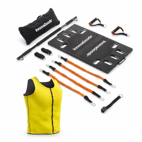 InnovaGoods Pack système d'entraînement complet portable avec guide d'exercices et gilet de sport avec effet sauna, pour homme, taille XL