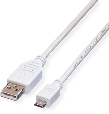 Value Câble USB 2.0, USB A ST - Micro USB B ST, blanc, 3 m