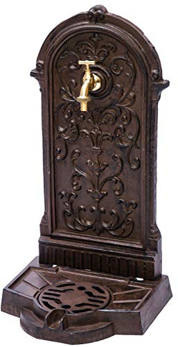 aubaho Fontaine Murale sur Pied - Fer - Style Antique - Marron - 11 kg/64 cm