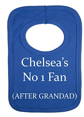 Personalised BIB - Chelsea - NO 1 Fan After Grandad - (NO Stickers)- Beautifully Embroided