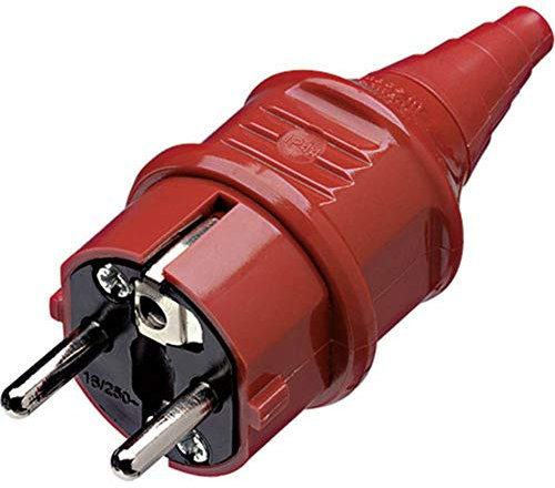 Mennekes 10839 – Stecker für Schuko-Stecker, Rot, 16 A, 230 V, Adapter